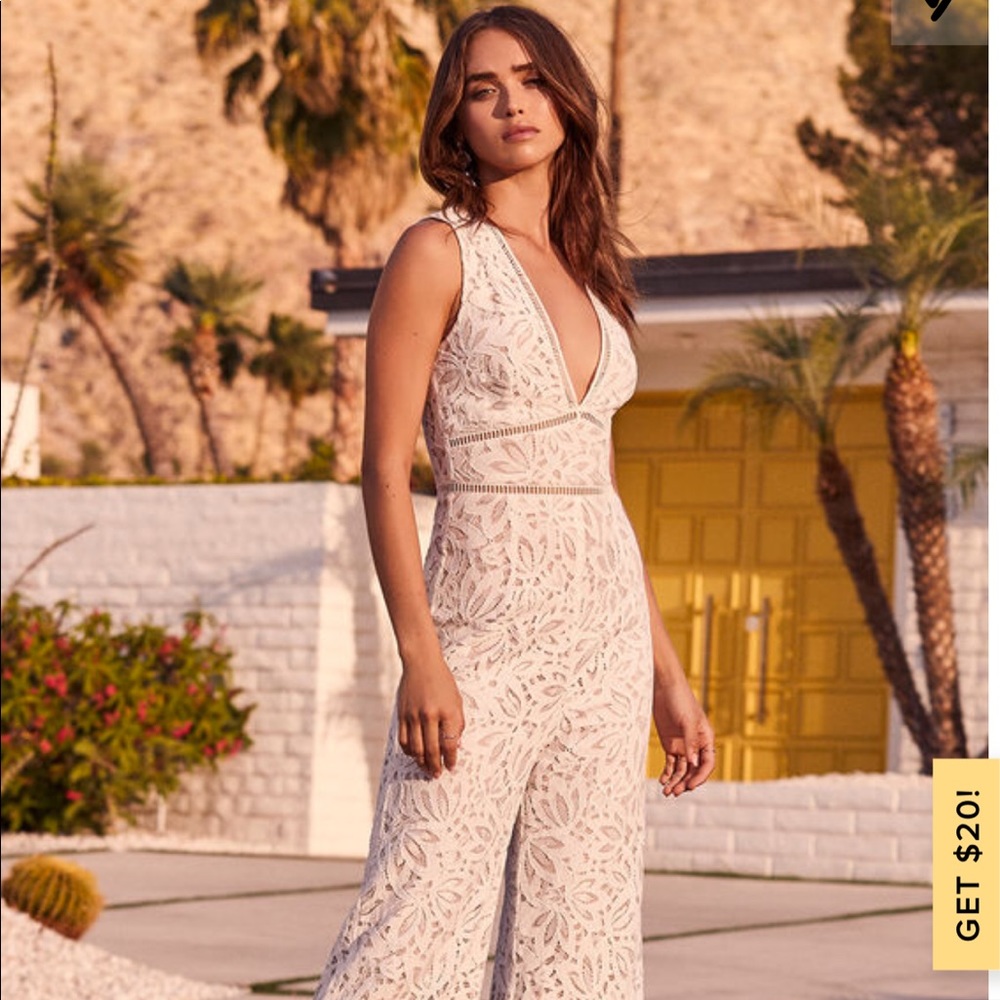 Lulus Amora White Lace Jumpsuit NEW WITH TAGS